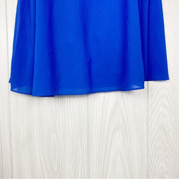 Lulus | Blue Ruffle Mini Shift Dress Size Large - Picture 9 of 13
